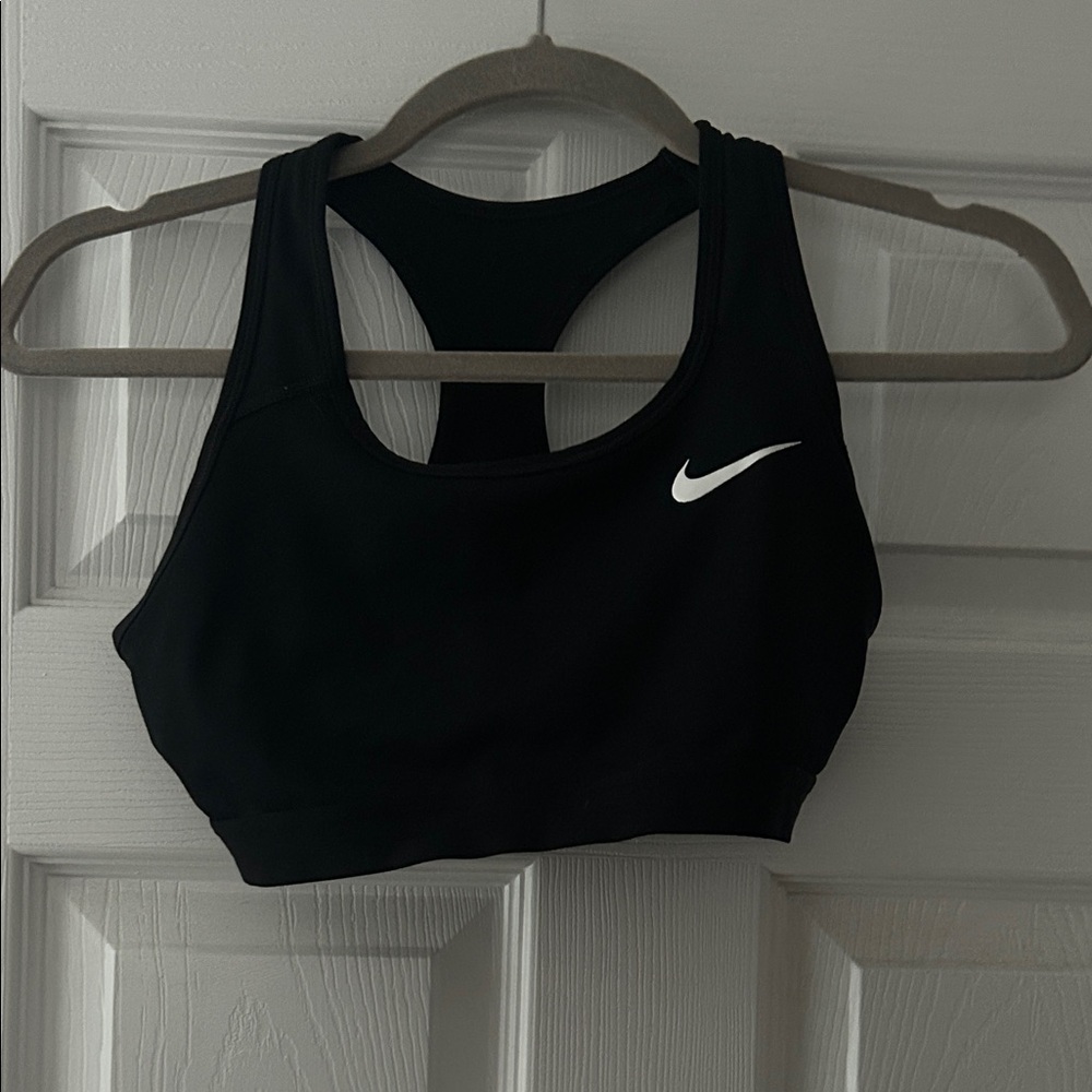Nike Black Sports Bra with White Logo
